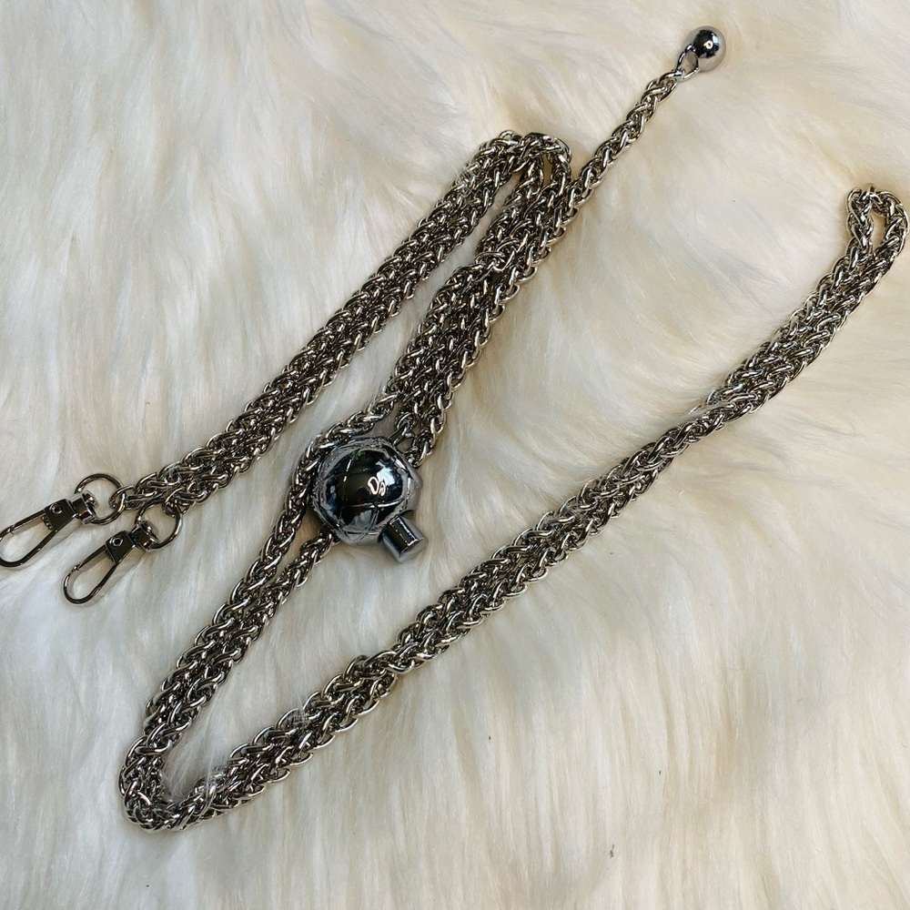 crossbody metal adjustable Chain Replacement strap silver 50”